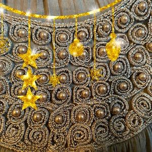 EUC. Women’s Krazy Kat Silk-Like Beaded Blouse. Silvery Sage Green. Size XL.